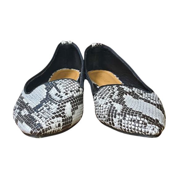 Bamboo Snakeskin Print Pointed Toe Flats 7.5 Loafers Y2K Slip On Shoe mobwife - Picture 5 of 11
